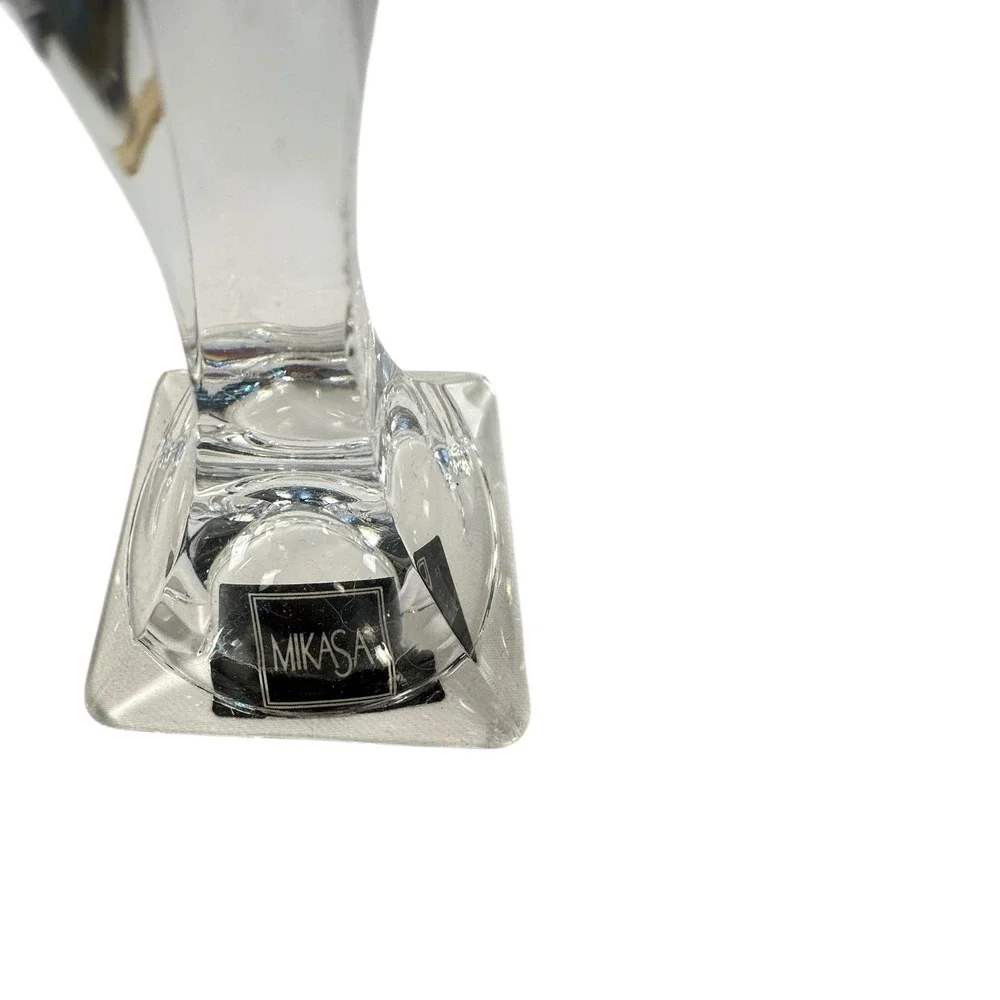 Mikasa Crystal‎ Flower Bud Vase Clear Glass Diamond Cut Base Elegant Decor